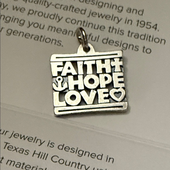 James Avery Jewelry - James Avery Retired Faith Hope Love 3D sterling silver charm EUC cut